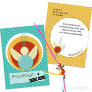 Handmade lucky angel with lucky card