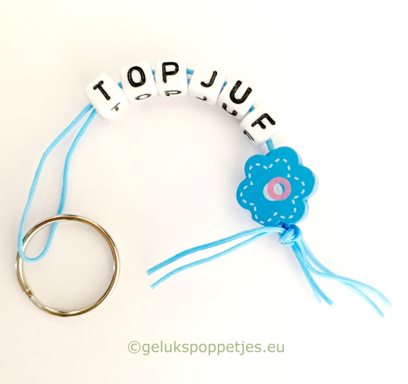 Keychain with thank you and lucky forget-me-not doll