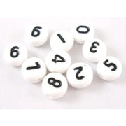 White round number beads