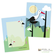 Stork birth card
