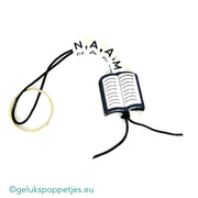 Name keychain with lucky charm booklet