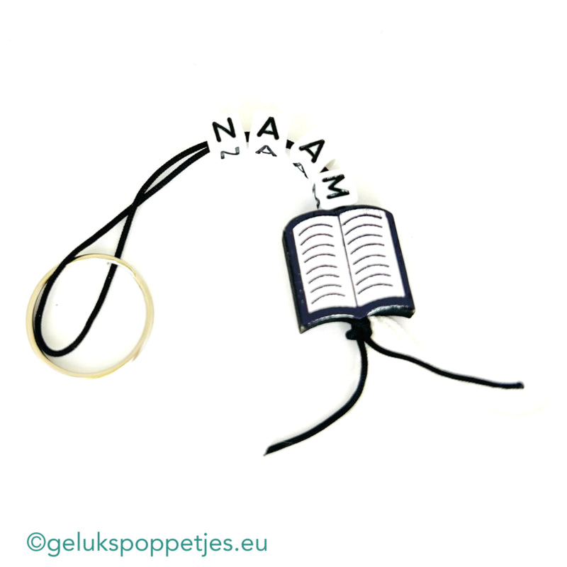 Name keychain with lucky charm booklet