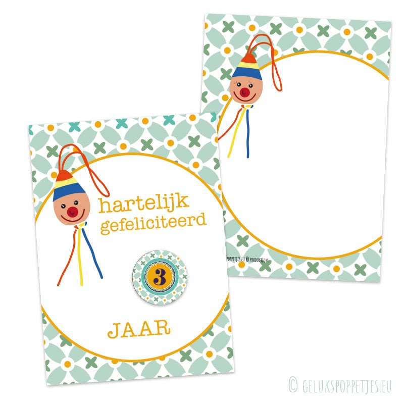 Card congratulations clown