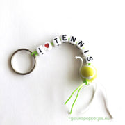 I love tennis keychain with lucky tennis ball