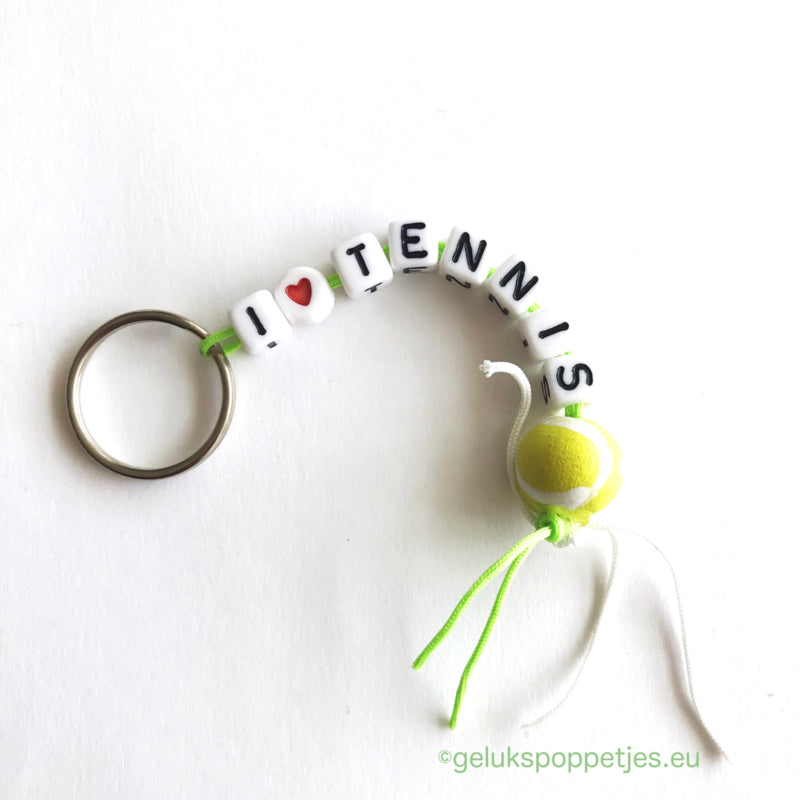 I love tennis keychain with lucky tennis ball