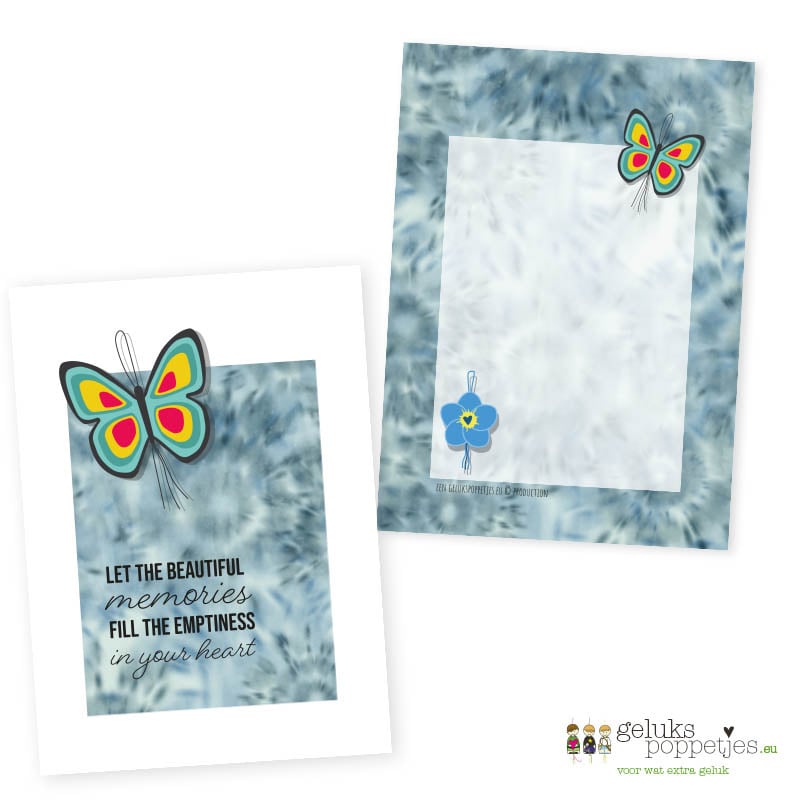 Condolence card in English