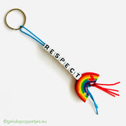 Keychain respect with lucky rainbow doll