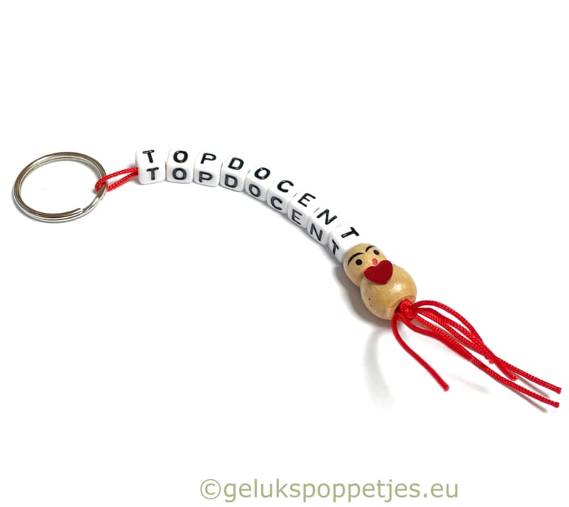 Keyring top teacher with lucky teacher doll