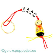 Name keychain with lucky doll with braid