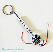 Keyring Holland with porcelain lucky doll windmill