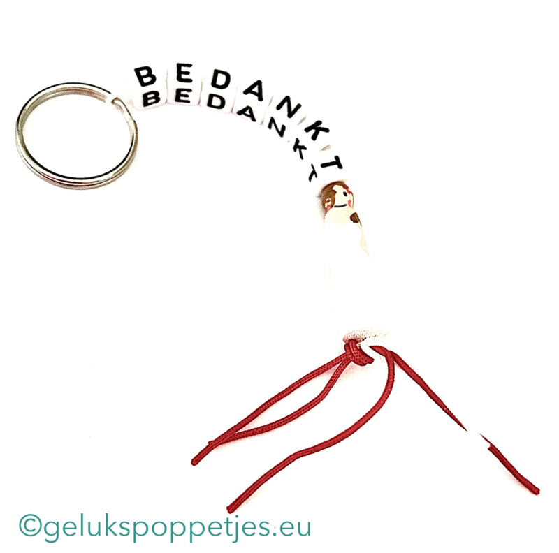 Thank you keychain with lucky doll bride