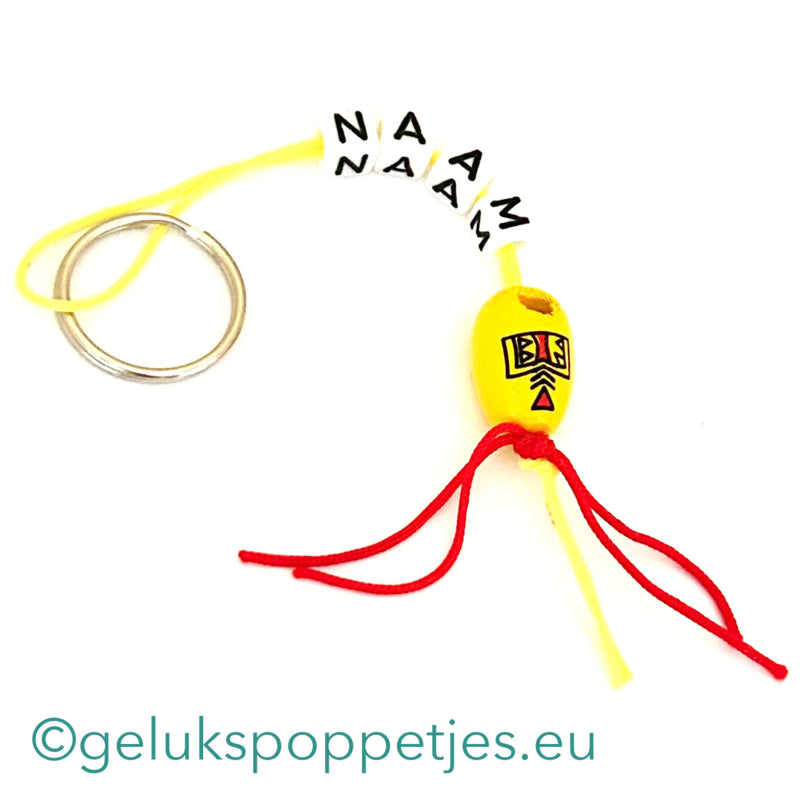 Name keychain with lucky doll clog