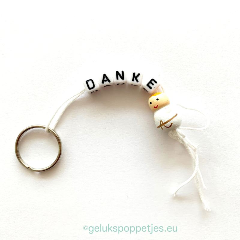Keychain Danke with lucky angel without wings