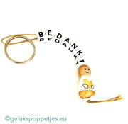 Thank you keychain with lucky charm golden angel