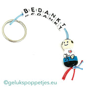Thank you keychain with lucky doctor doll