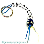 Thank you keychain with lucky police officer doll