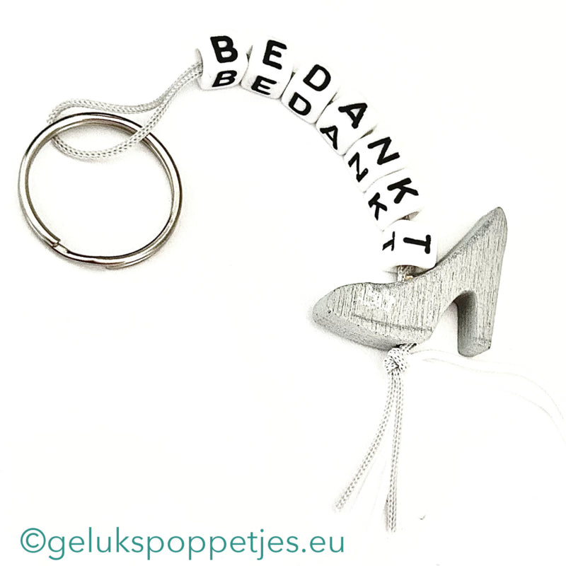 Thank you keychain with lucky shoe doll