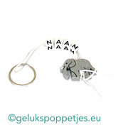Name keychain with lucky elephant doll