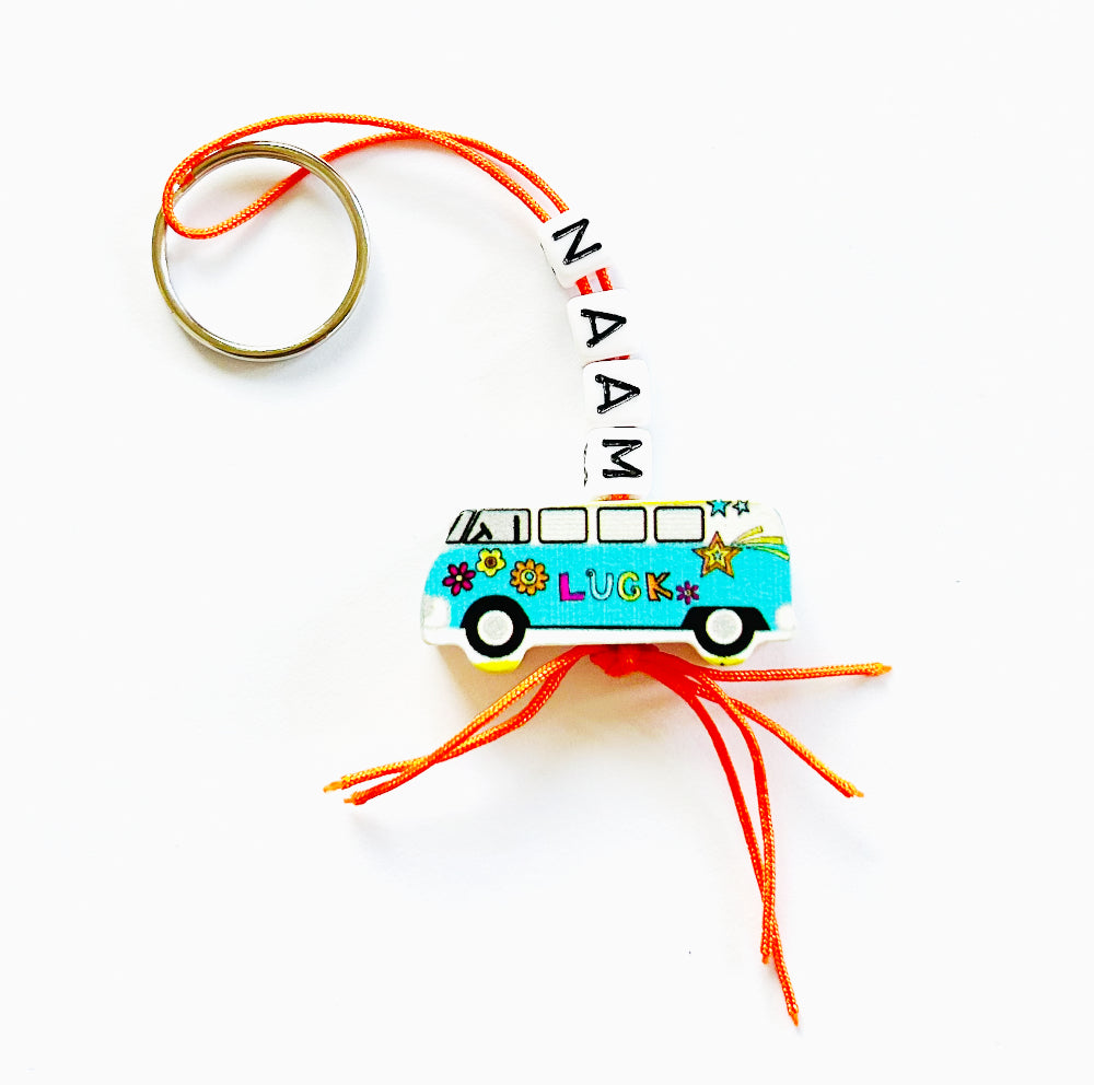 Name keyring with lucky charm van