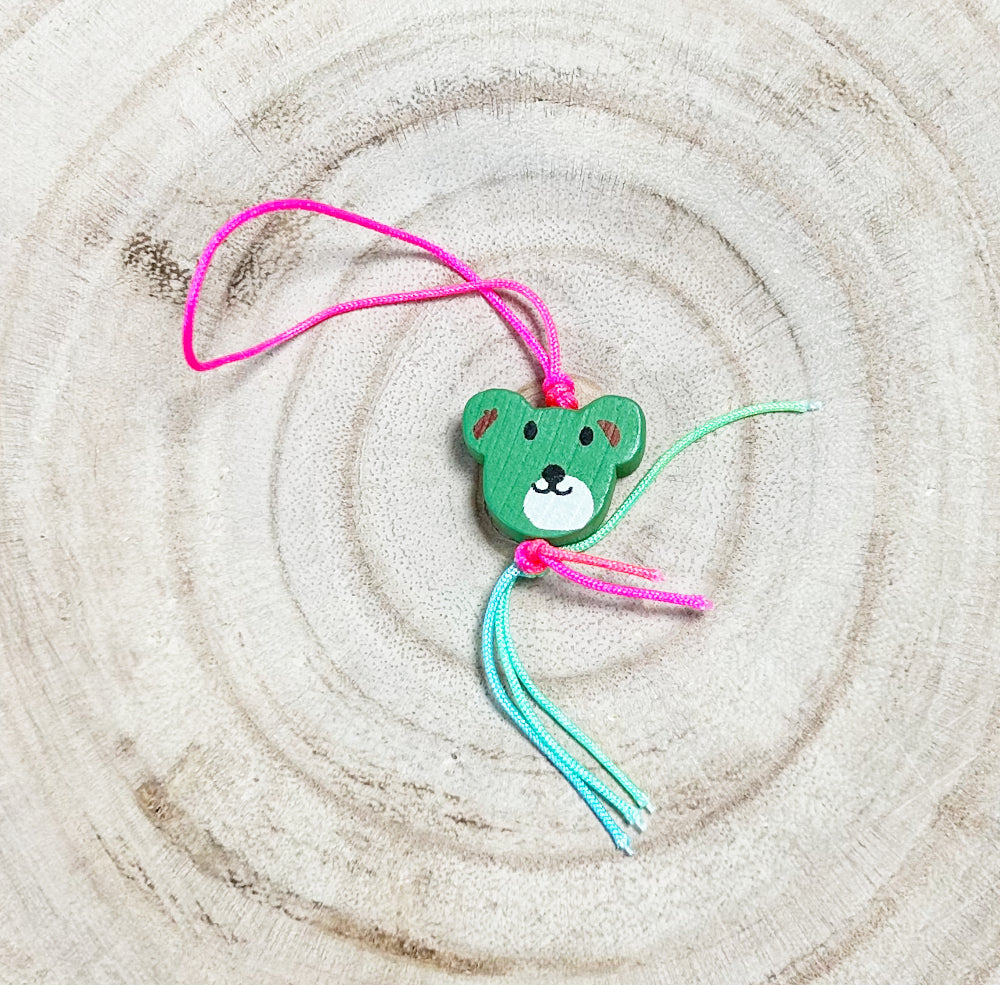 Gelukspoppetje berenhoofdje gekleurd