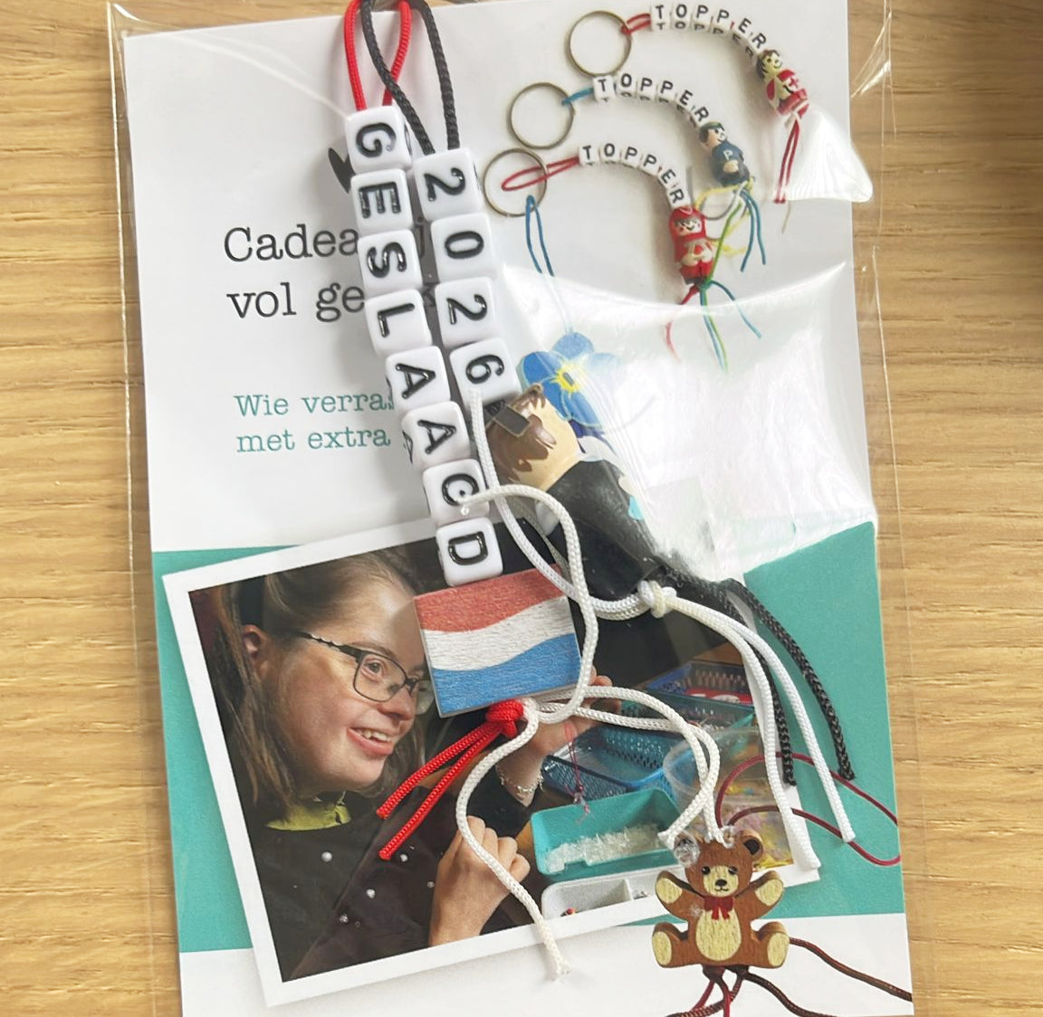 Cadeautje geslaagd in 2026 - Gelukspoppetje sleutelhanger