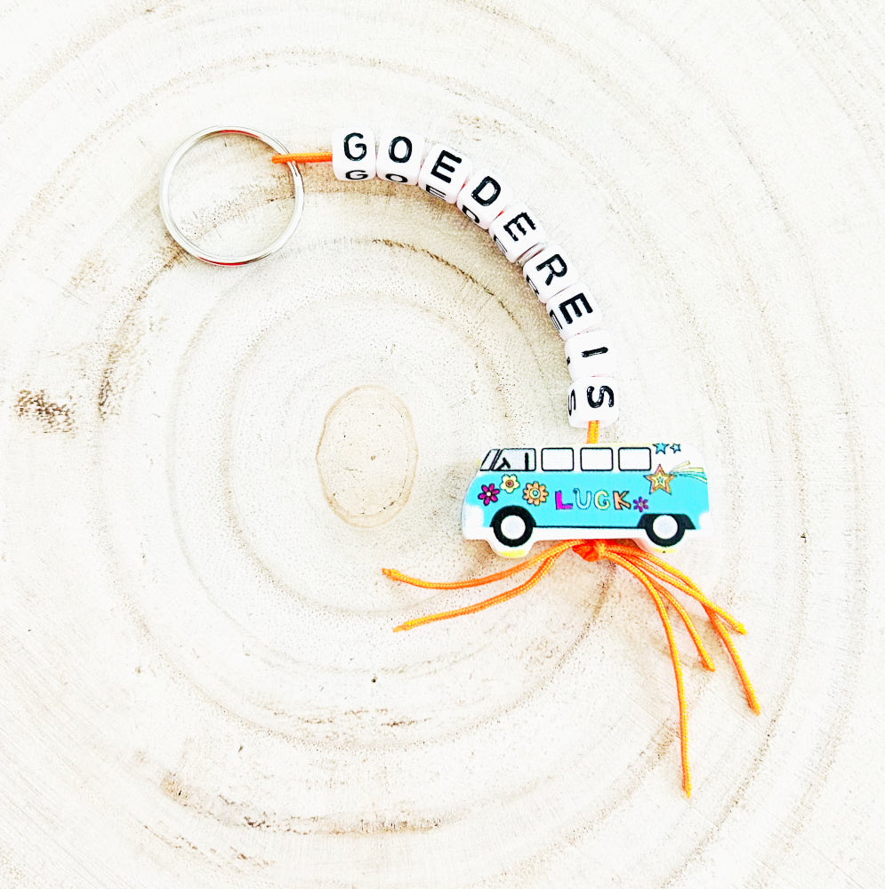 Good journey keychain with lucky charm van