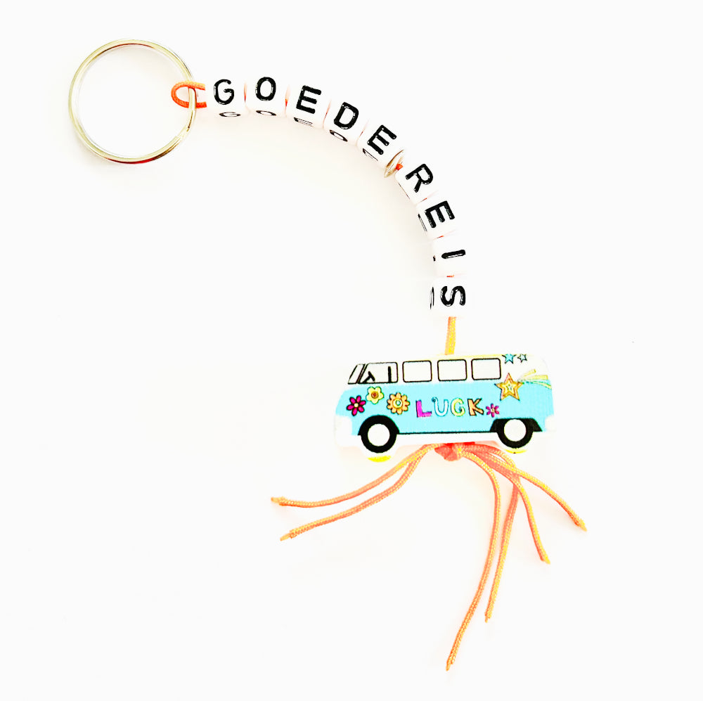 Good journey keychain with lucky charm van