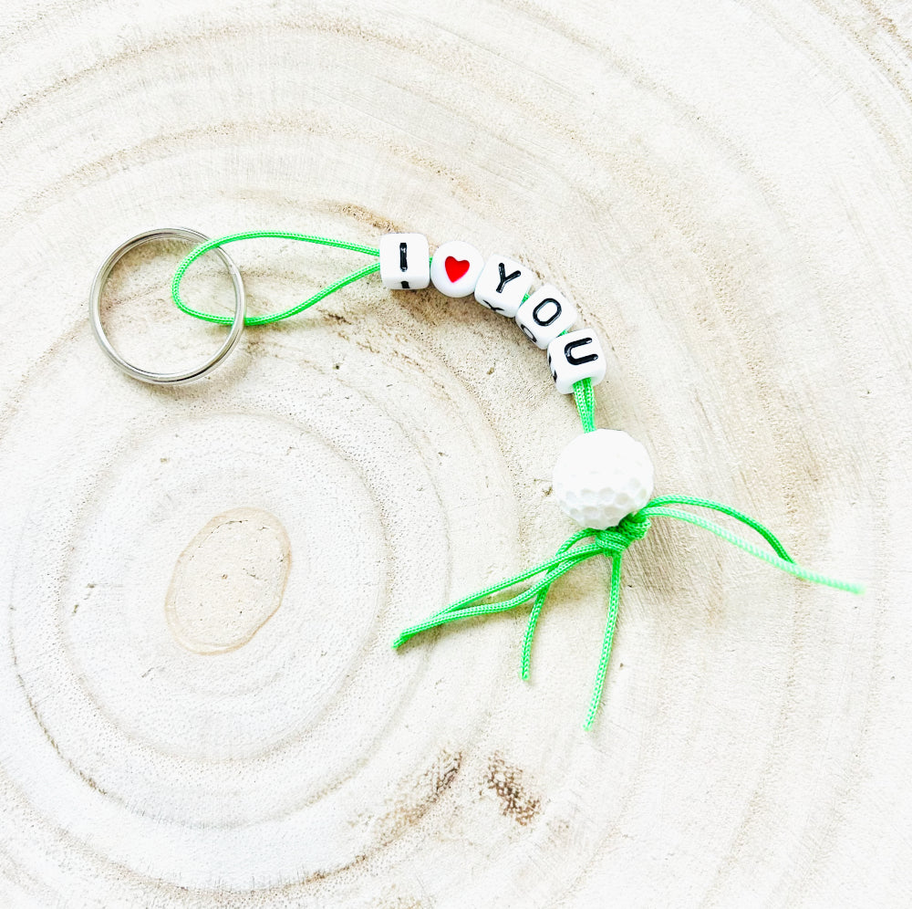 Keychain golf ball lucky charm I LOVE YOU