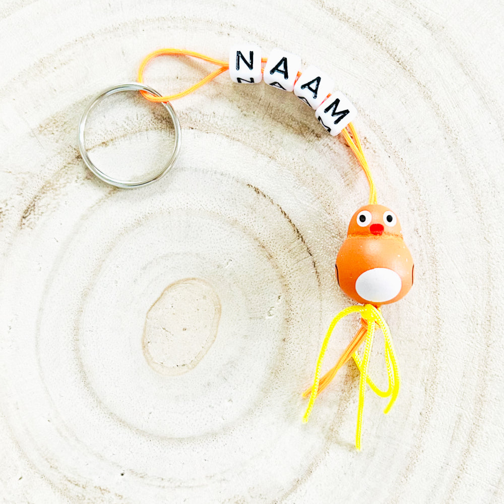 Name keychain good luck charm bird