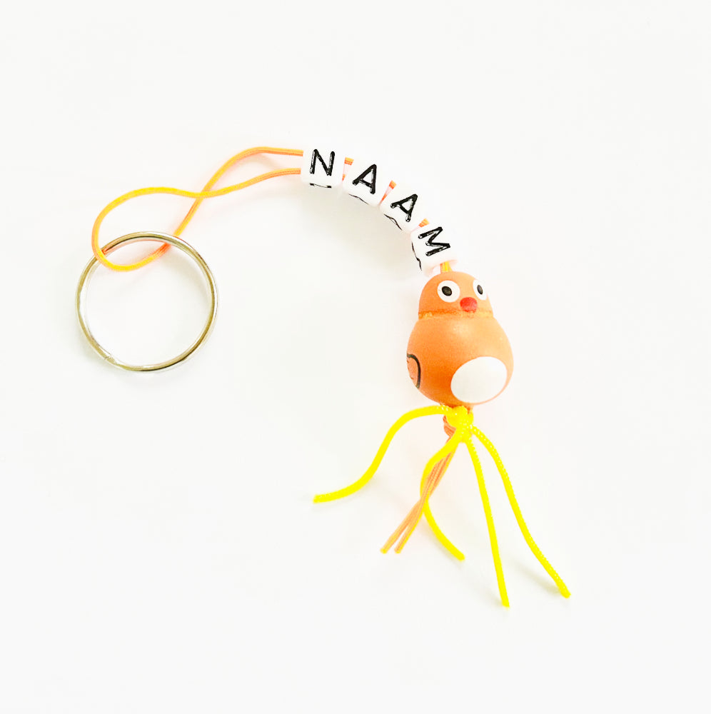 Name keychain good luck charm bird